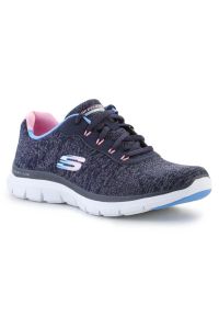 skechers - Buty Skechers Flex Appeal 4.0 - Fresh 149570-NVMT niebieskie. Zapięcie: sznurówki. Kolor: niebieski. Materiał: guma, syntetyk. Szerokość cholewki: normalna. Obcas: na obcasie. Wysokość obcasa: średni