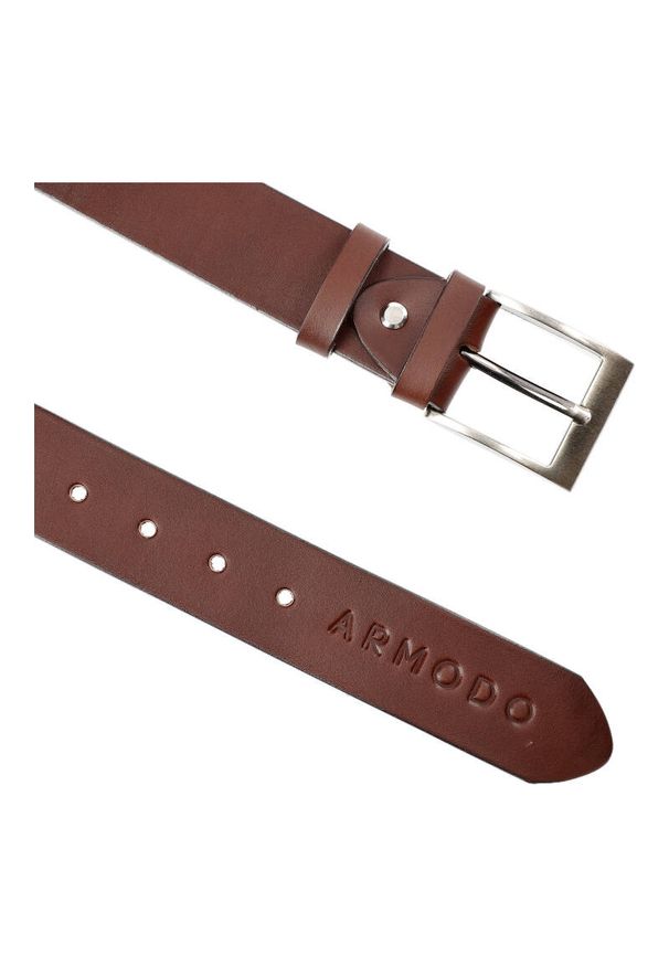 Brązowy Skórzany Pasek Męski Armodo. Kolor: brązowy. Materiał: skóra. Styl: elegancki, casual