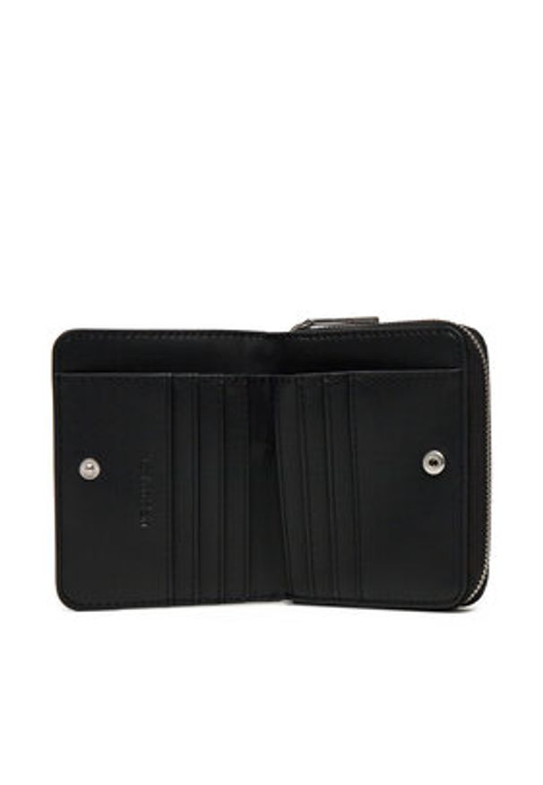 Calvin Klein Portfel damski Ck Must Md Zip Around W/Flap LV04F1029G Czarny. Kolor: czarny. Materiał: skóra