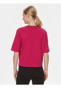 Guess T-Shirt V4RI01 I3Z14 Fioletowy Boxy Fit. Kolor: fioletowy. Materiał: bawełna
