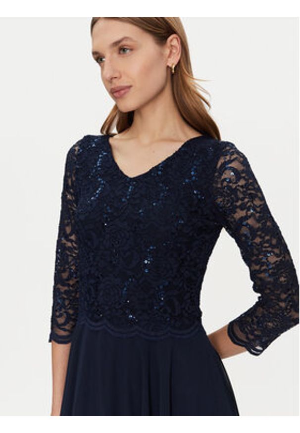 Swing Sukienka koktajlowa 5AI08900 Granatowy Regular Fit. Kolor: niebieski. Materiał: syntetyk. Styl: wizytowy