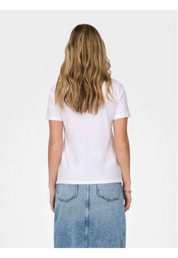 only - ONLY T-Shirt Kita 15316574 Biały Regular Fit. Kolor: biały. Materiał: bawełna
