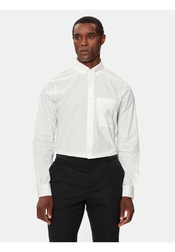 Armani Exchange Koszula 6DZC21 ZN2VZ 1116 Écru Slim Fit. Materiał: bawełna