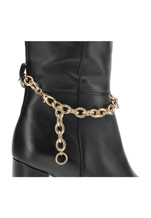 Czarne Kozaki Karino Damskie Eleganckie Obuwie. Wysokość cholewki: przed kolano. Kolor: czarny. Materiał: skóra. Szerokość cholewki: normalna. Obcas: na obcasie. Styl: elegancki. Wysokość obcasa: średni