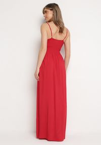 Born2be - Bordowa Sukienka Cadole. Kolor: czerwony. Materiał: bawełna. Długość rękawa: na ramiączkach. Typ sukienki: kopertowe. Styl: wakacyjny. Długość: maxi #5