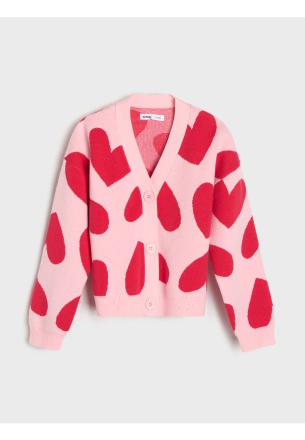 Sinsay - Sweter rozpinany w serca - wielobarwny