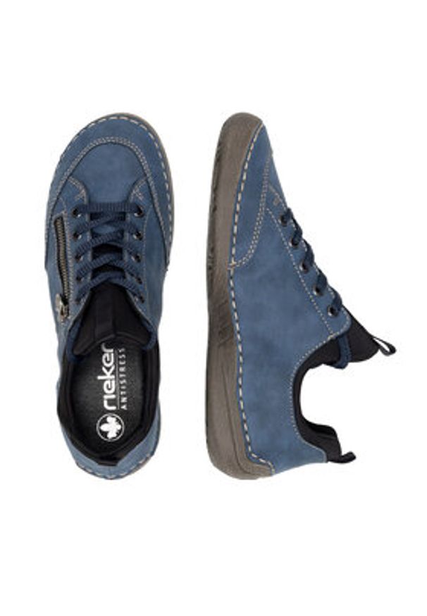 Rieker Półbuty 52573-14 Niebieski. Kolor: niebieski. Materiał: materiał