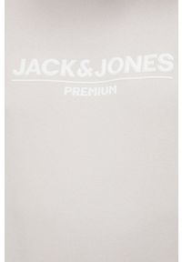 Premium by Jack&Jones bluza męska kolor szary z nadrukiem. Okazja: na co dzień. Kolor: szary. Wzór: nadruk. Styl: casual