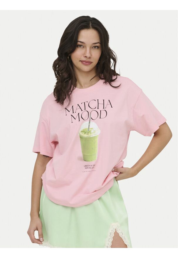 only - ONLY T-Shirt Vivvi 15346761 Różowy Regular Fit. Kolor: różowy. Materiał: bawełna