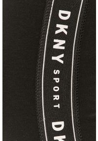 DKNY - Dkny - Legginsy. Kolor: czarny. Materiał: bawełna, dzianina, elastan. Wzór: aplikacja #4