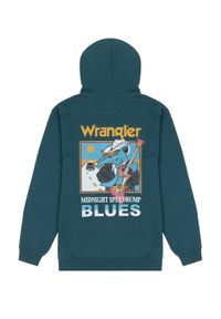 Wrangler - WRANGLER HOODIE MĘSKA BLUZA Z KAPTUREM LOGO DEEP TEAL 112341222. Typ kołnierza: kaptur #2