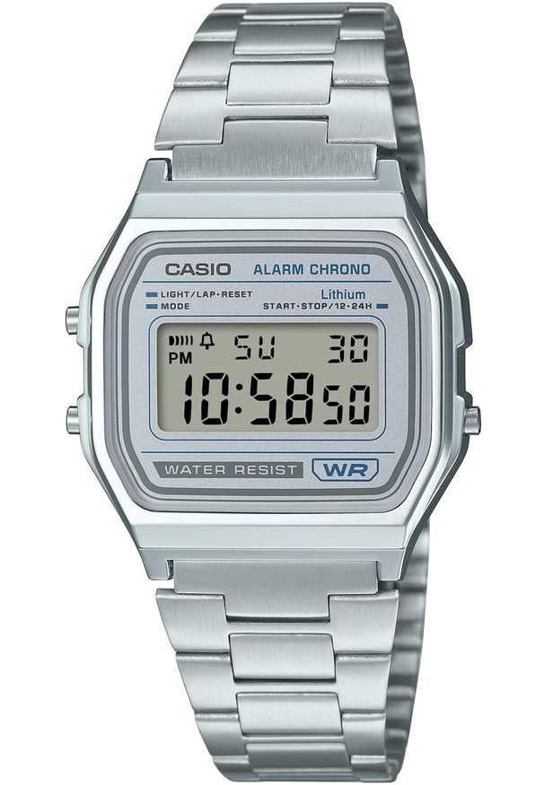 Zegarek EDIFICE Zegarek męski Casio A158WEA-7EF srebrny. Kolor: srebrny