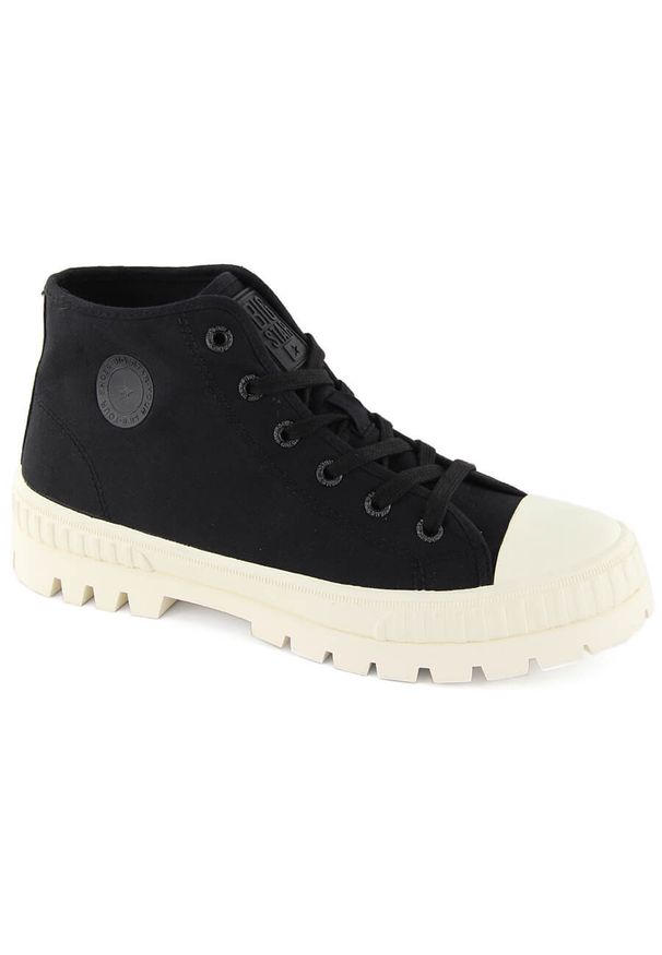 Big-Star - Trampki za kostkę sznurowane czarne Big Star OO274008. Wysokość cholewki: za kostkę. Kolor: czarny. Materiał: materiał. Sezon: lato