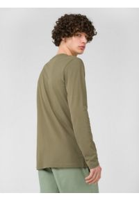 outhorn - Longsleeve gładki męski - khaki. Okazja: na co dzień. Kolor: brązowy. Materiał: bawełna, jersey. Długość rękawa: długi rękaw. Wzór: gładki. Styl: casual, klasyczny #3