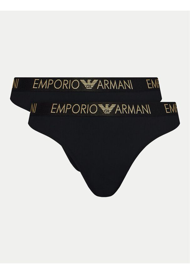 Emporio Armani Underwear Komplet 2 par stringów 163333 4F235 00020 Czarny. Kolor: czarny. Materiał: syntetyk