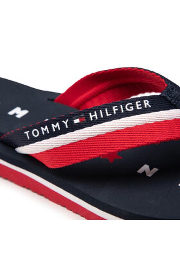TOMMY HILFIGER - Tommy Hilfiger Japonki Tommy Loves Ny Beach Sandal FW0FW02370 Granatowy. Kolor: niebieski. Materiał: materiał