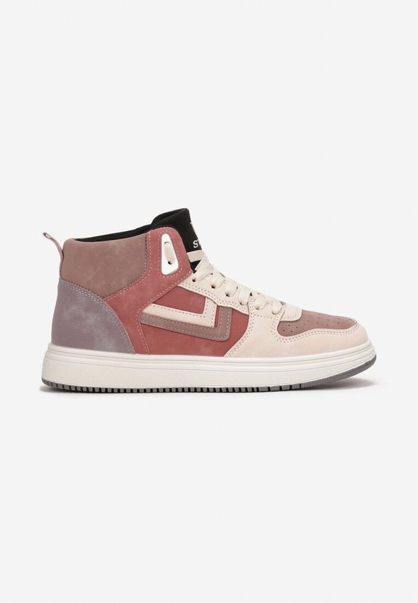 Born2be - Różowe Sneakersy Alcothee. Kolor: różowy. Materiał: jeans. Obcas: na obcasie. Wysokość obcasa: niski