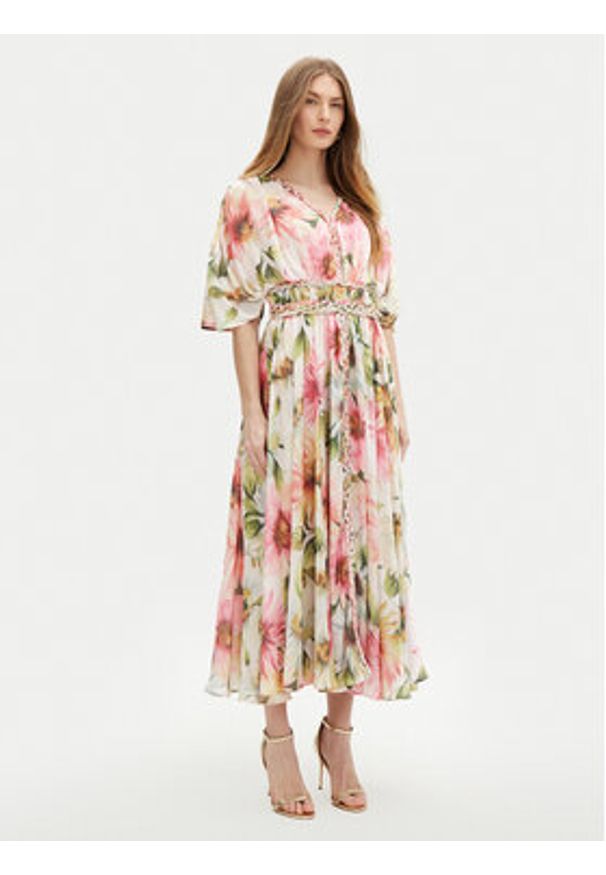 Guess Sukienka codzienna W5PK1Z WHHF0 Kolorowy Regular Fit. Okazja: na co dzień. Materiał: syntetyk. Wzór: kolorowy. Typ sukienki: proste. Styl: casual