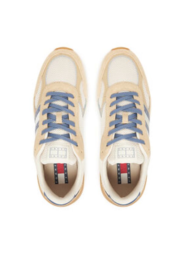 Tommy Jeans Sneakersy Tjm Technical Runner Ess EM0EM01537 Beżowy. Kolor: beżowy. Materiał: materiał
