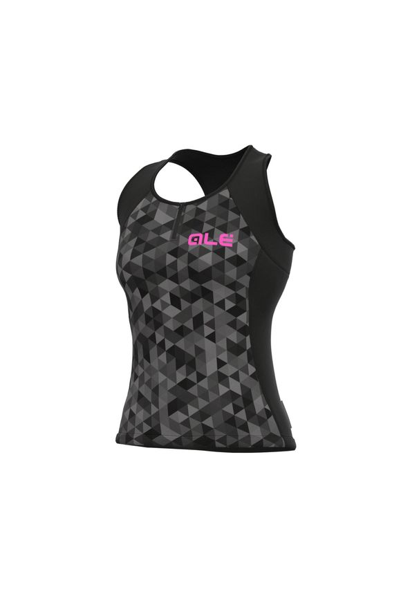ALÉ CYCLING - Koszulka rowerowa damska Alé Cycling Solid Top Triangles. Kolor: wielokolorowy, szary, czarny. Sport: kolarstwo