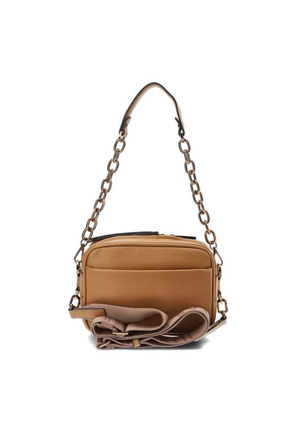 Brązowa Torebka Damska Hispanitas Modna Listonoszka. Kolor: brązowy. Wzór: kolorowy. Sezon: jesień. Materiał: skórzane. Styl: klasyczny