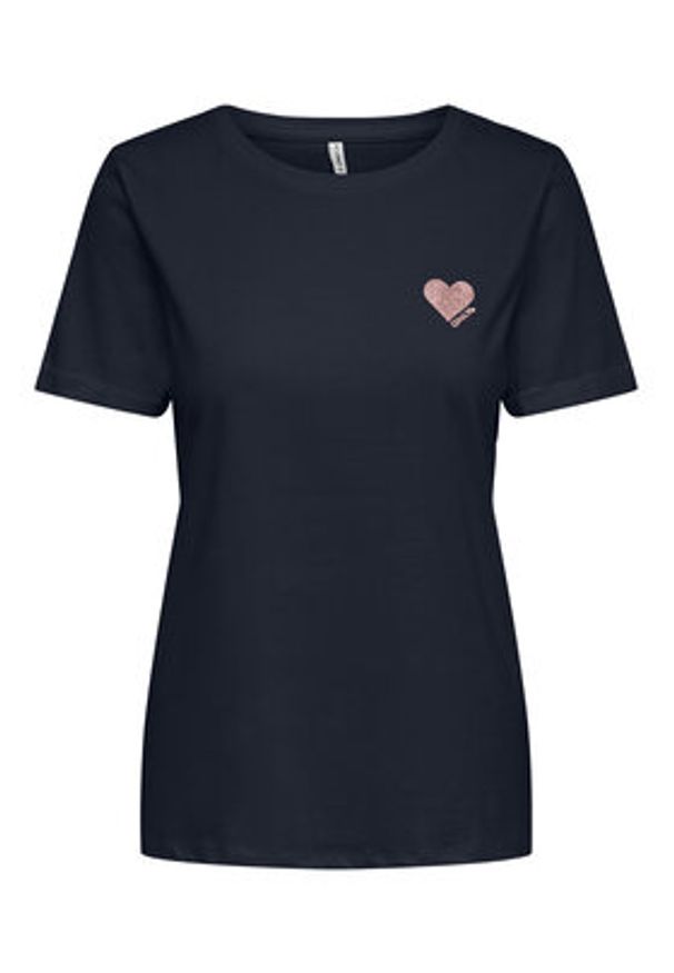 only - ONLY T-Shirt Kita 15244714 Granatowy Regular Fit. Kolor: niebieski. Materiał: bawełna