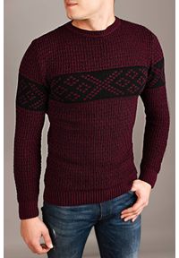 IVET - Sweter męski ROMEO BORDO. Kolor: czerwony. Sezon: zima, jesień #1