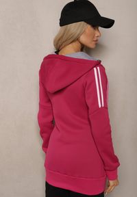 Renee - Różowa Długa Bluza z Kapturem Linithra. Okazja: na co dzień. Typ kołnierza: kaptur. Kolor: różowy. Materiał: materiał. Długość: długie. Styl: sportowy, casual #5