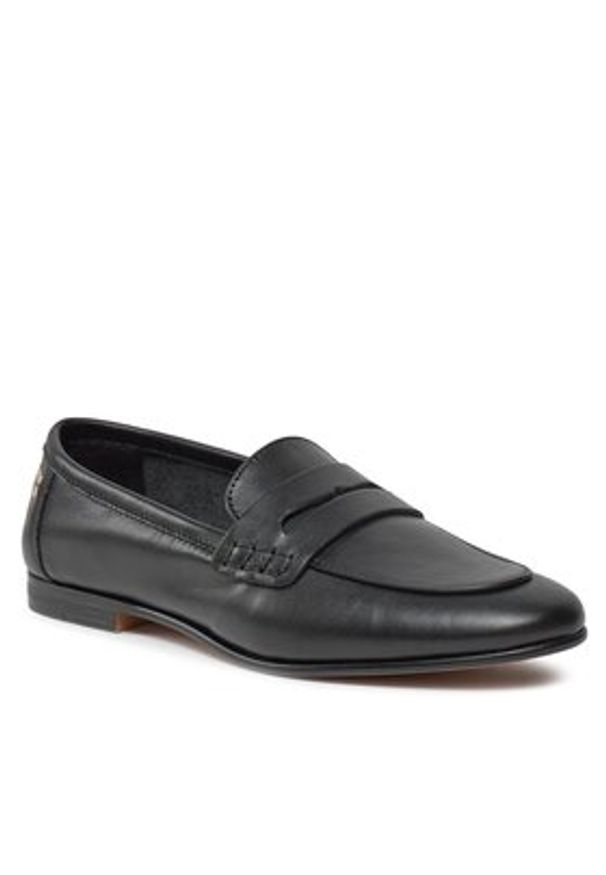 TOMMY HILFIGER - Tommy Hilfiger Lordsy Essential Leather Loafer FW0FW07769 Czarny. Kolor: czarny. Materiał: skóra
