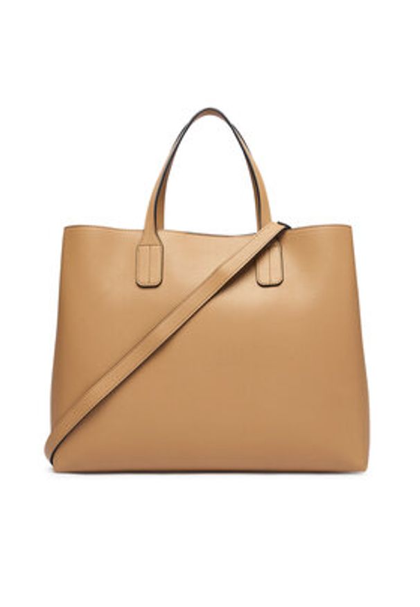 TOMMY HILFIGER - Tommy Hilfiger Torebka Th Icon Satchel AW0AW18723 Khaki. Kolor: brązowy. Materiał: skórzane