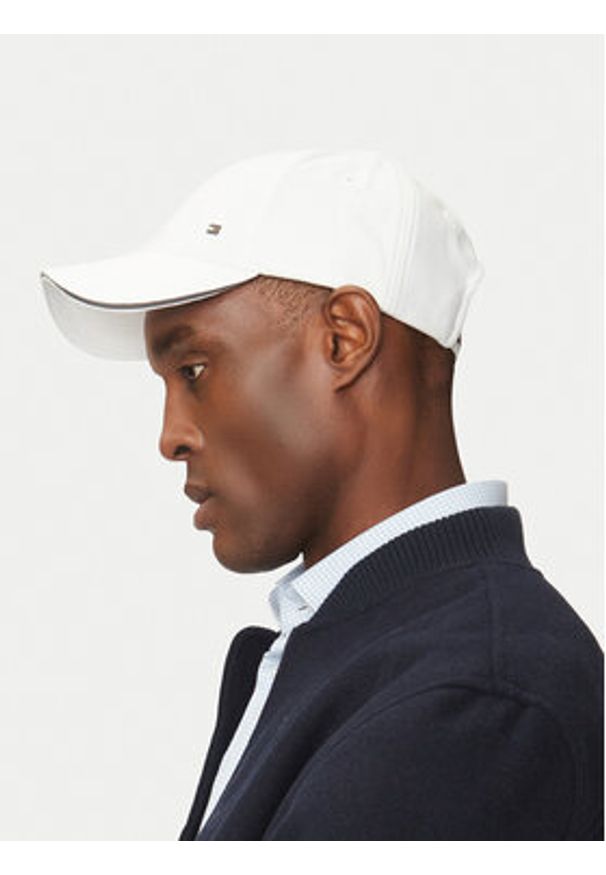 TOMMY HILFIGER - Tommy Hilfiger Czapka z daszkiem Corp Flannel AM0AM13164 Biały. Kolor: biały. Materiał: bawełna, materiał