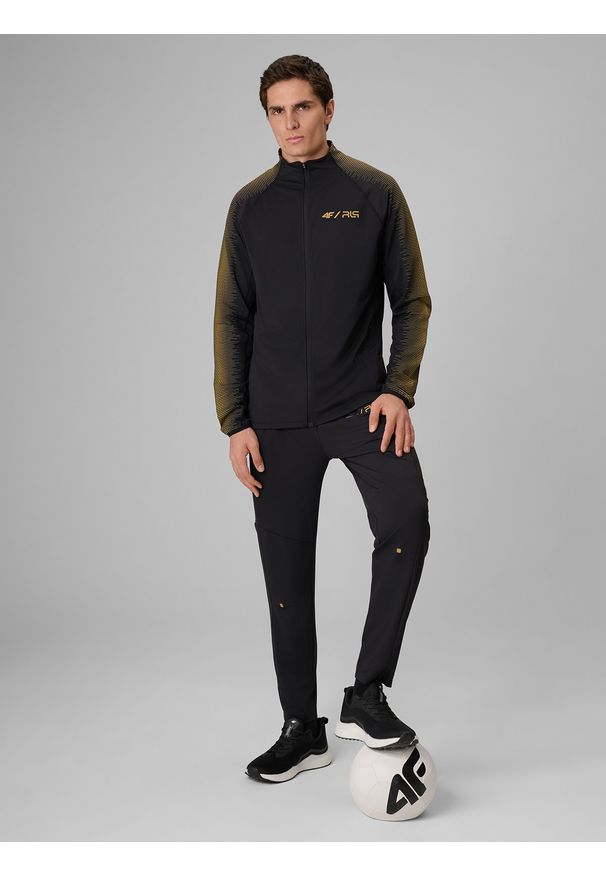 4f - 4F Bluza treningowa regular bez kaptura męska 4F x Robert Lewandowski - czarna M. Okazja: na co dzień. Typ kołnierza: bez kaptura. Kolor: czarny. Materiał: materiał. Długość rękawa: raglanowy rękaw. Długość: długie. Sezon: lato. Styl: casual, klasyczny, sportowy