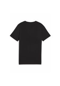 Puma - Młodzieżowa koszulka Essentials Block PUMA Black. Kolor: czarny. Wzór: haft