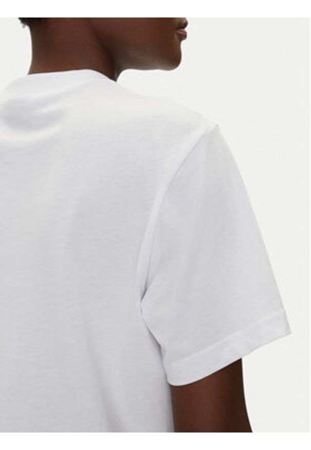 Karl Lagerfeld - KARL LAGERFELD T-Shirt A2W17076 Biały Cropped Fit. Typ kołnierza: dekolt w karo. Kolor: biały. Materiał: bawełna, syntetyk