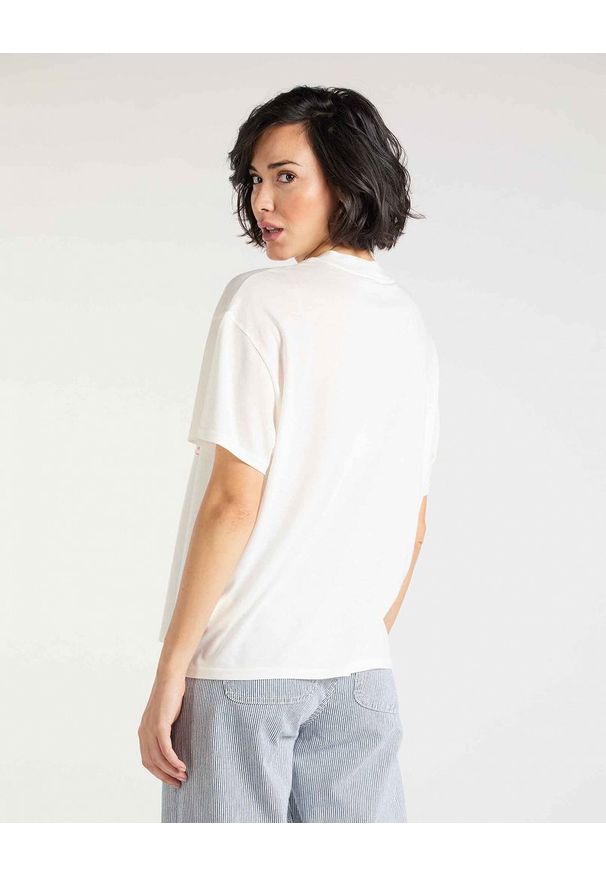 Lee - T-SHIRT DAMSKI LEE OVERSIZED TEE BOYFRIEND FIT ECRU L41SBYNQ 112109158