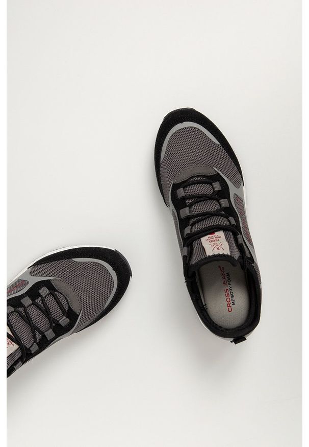 Cross Jeans - Buty. Nosek buta: okrągły. Zapięcie: sznurówki. Kolor: szary. Materiał: guma