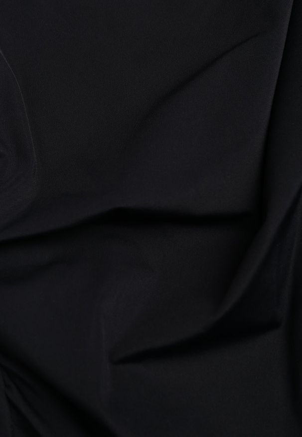 Born2be - Czarne Asymetryczne Body Ozdobione Marszczeniem Dinida. Okazja: na co dzień. Kolor: czarny. Materiał: jeans. Wzór: aplikacja. Styl: casual, elegancki, klasyczny