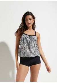 bonprix - Top tankini z poliamidu z recyklingu. Kolor: czarny. Materiał: poliamid