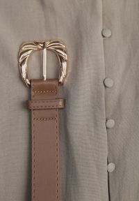 Born2be - Zielona Taliowana Sukienka z Bawełną i Wiskozą Ozdobiona Paskiem Luven. Okazja: na co dzień. Kolor: zielony. Materiał: wiskoza, bawełna. Wzór: aplikacja. Typ sukienki: proste. Styl: casual, elegancki #3