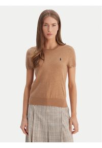 Polo Ralph Lauren T-Shirt 211971872007 Beżowy Slim Fit. Typ kołnierza: polo. Kolor: beżowy. Materiał: bawełna #1