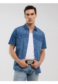 Big-Star - Pasek unisex skórzany z ozdobną klamrą brązowy Almos 804. Kolor: brązowy. Materiał: skóra. Styl: klasyczny, elegancki, vintage