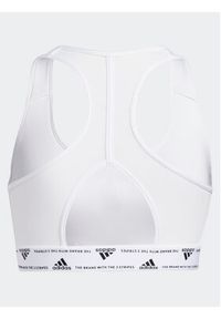 Adidas - adidas Biustonosz sportowy adidas Powerreact Training Medium-Support 3-Stripes Bra HC7897 Biały. Kolor: biały. Materiał: syntetyk