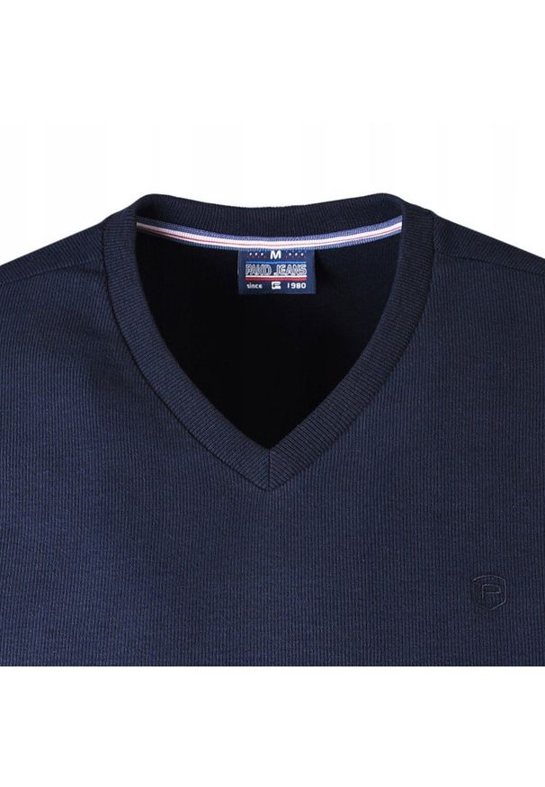 Wygodna Bawełniana Bluza - Pako Jeans - Granatowa. Kolor: niebieski. Materiał: bawełna, poliester