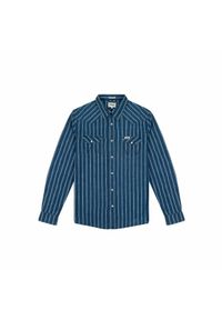 Wrangler - WRANGLER LS WESTERN SHIRT MĘSKA KOSZULA KRÓTKI RĘKAW LIGHT INDIGO W5A0NOX4E. Długość rękawa: krótki rękaw. Długość: krótkie