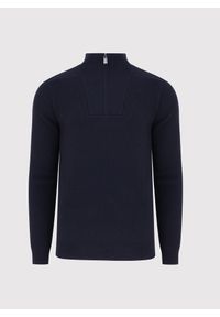 Pako Lorente - PAKO LORENTE - Granatowy sweter z rozpinaną stójką. Okazja: na co dzień. Typ kołnierza: kołnierzyk stójkowy. Kolor: beżowy, niebieski. Materiał: wełna, poliamid. Sezon: jesień. Styl: casual #4