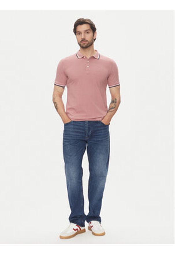 Lindbergh Polo 30-404010 Różowy Relaxed Fit. Typ kołnierza: polo. Kolor: różowy. Materiał: bawełna
