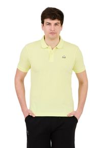 La Martina - LA MARTINA Cytrynowe męskie polo z małym logo, Rozmiar M. Typ kołnierza: polo. Kolor: żółty #7