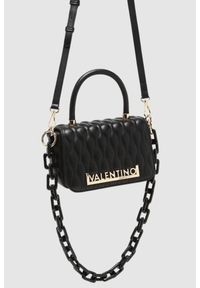 Valentino by Mario Valentino - VALENTINO Czarna torebka Copacaban Satchel. Kolor: czarny. Wzór: paski. Rozmiar: małe #5