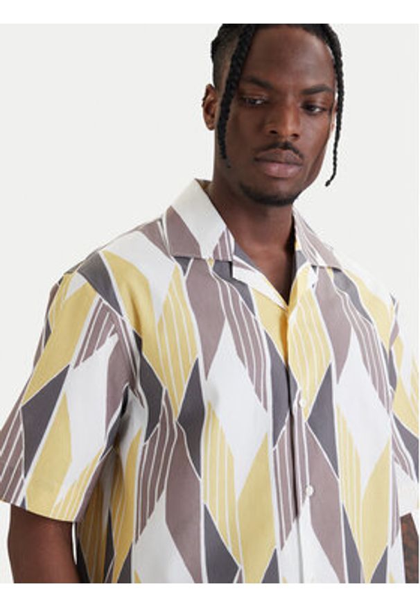 Hugo - HUGO Koszula Espino 50560606 Kolorowy Oversize. Materiał: bawełna. Wzór: kolorowy