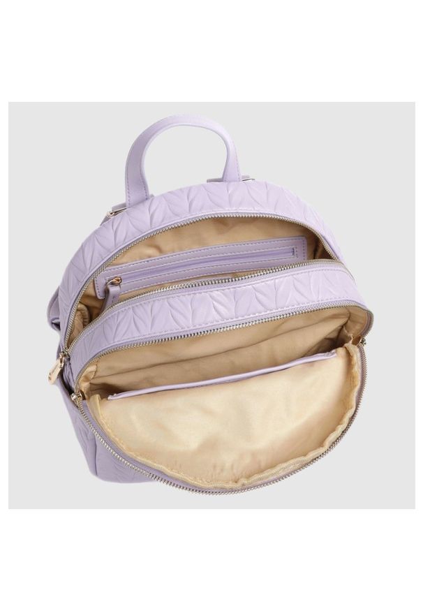 Valentino by Mario Valentino - VALENTINO Tłoczony fioletowy plecak z logo sunny re backpack. Kolor: fioletowy